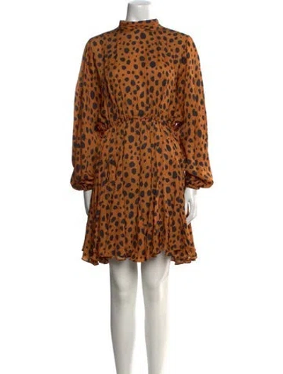 Pre-owned Rhode Animal Print Mini Dress In Brown