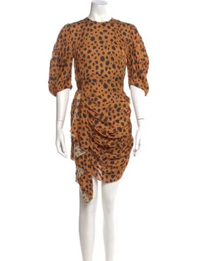 Pre-owned Rhode Animal Print Mini Dress In Orange