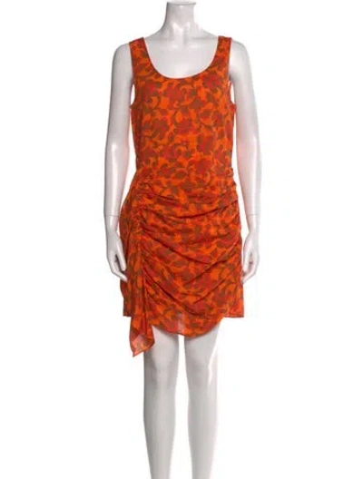 Pre-owned Rhode Animal Print Mini Dress In Orange