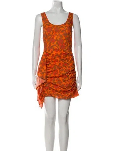 Pre-owned Rhode Animal Print Mini Dress W/ Tags In Orange