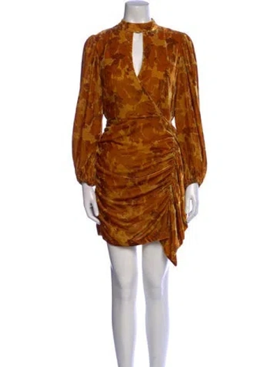 Pre-owned Rhode Animal Print Mini Dress W/ Tags In Yellow