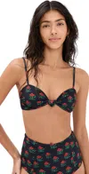 RHODE ANJA BIKINI TOP INK ROSE BLOCK MINI