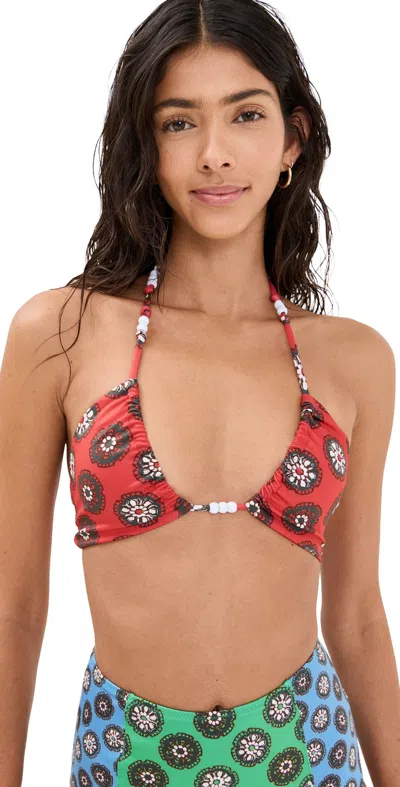 Rhode Ankita Bikini Top Red Gem Bloom Grande In Multicolor