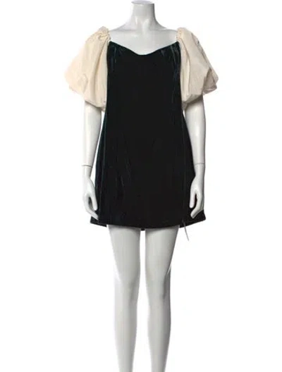 Pre-owned Rhode Bateau Neckline Mini Dress In Black