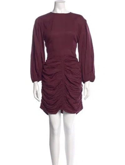 Pre-owned Rhode Bateau Neckline Mini Dress In Burgundy