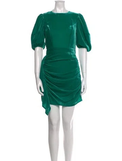 Pre-owned Rhode Bateau Neckline Mini Dress In Green