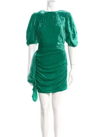 Pre-owned Rhode Bateau Neckline Mini Dress In Green