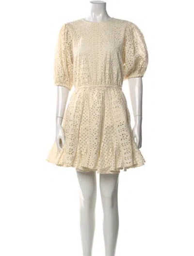 Pre-owned Rhode Bateau Neckline Mini Dress In Neutral