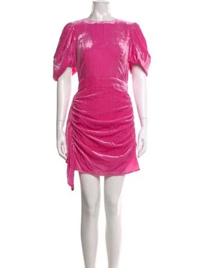 Pre-owned Rhode Bateau Neckline Mini Dress In Pink