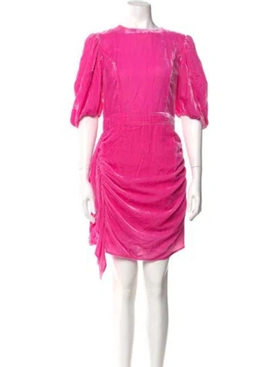 Pre-owned Rhode Bateau Neckline Mini Dress In Pink