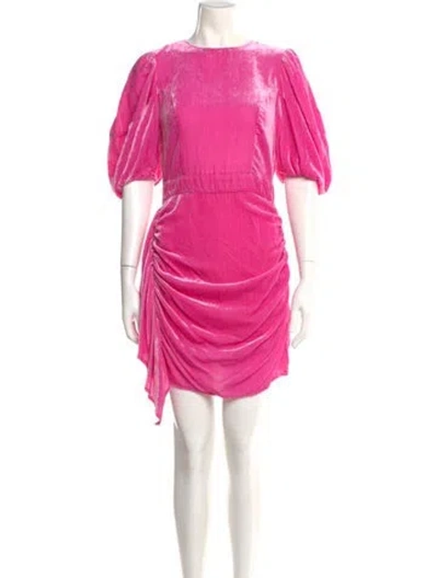 Pre-owned Rhode Bateau Neckline Mini Dress In Pink