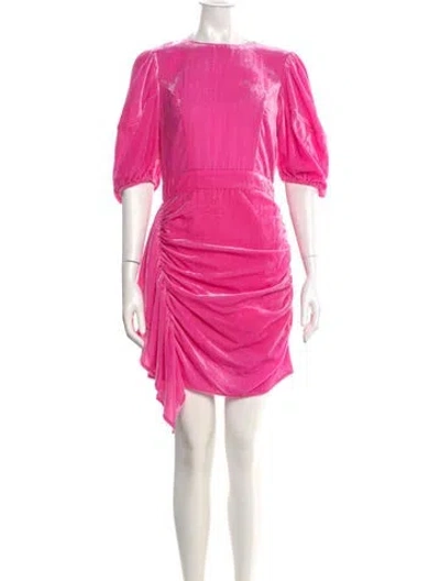 Pre-owned Rhode Bateau Neckline Mini Dress In Pink
