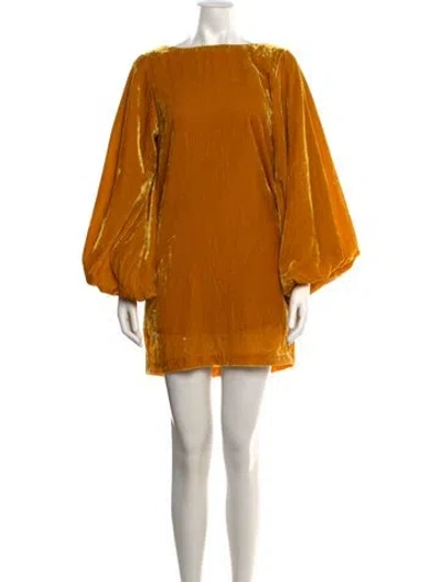 Pre-owned Rhode Bateau Neckline Mini Dress W/ Tags In Yellow