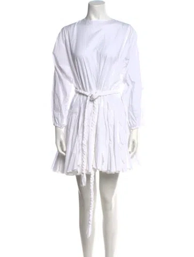 Pre-owned Rhode Bateau Neckline Mini Dress In White