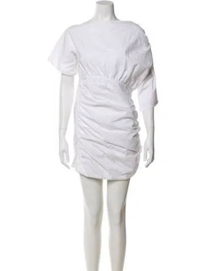 Pre-owned Rhode Bateau Neckline Mini Dress In White