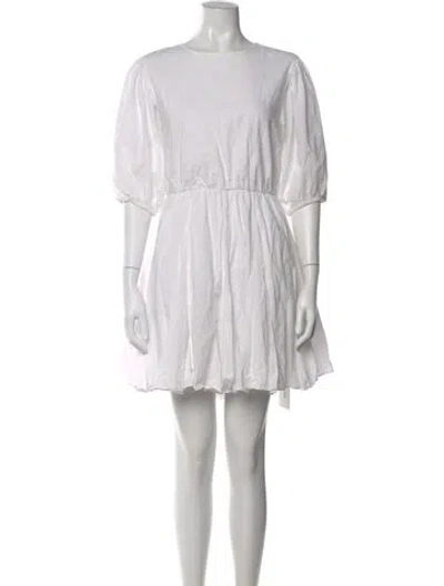 Pre-owned Rhode Bateau Neckline Mini Dress In White