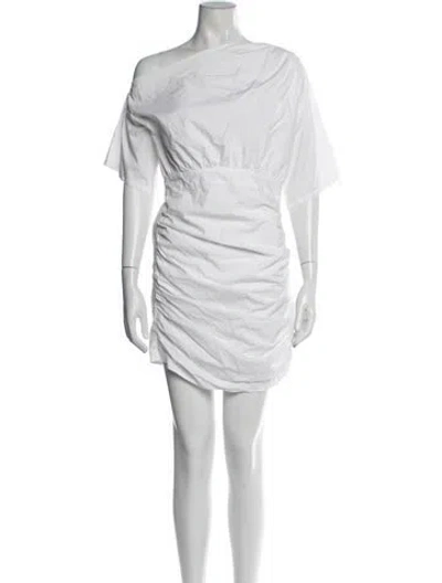 Pre-owned Rhode Bateau Neckline Mini Dress In White