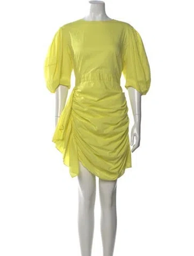 Pre-owned Rhode Bateau Neckline Mini Dress In Yellow