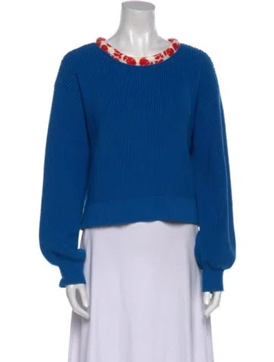 Pre-owned Rhode Bateau Neckline Sweater In Blue