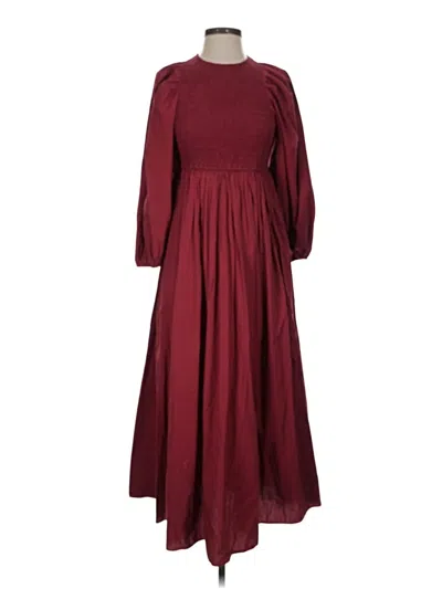 Pre-owned Rhode Casual Dress In Burgundy