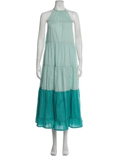 Pre-owned Rhode Colorblock Pattern Long Dress In Blue