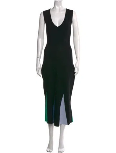 Pre-owned Rhode Colorblock Pattern Midi Length Dress In Black
