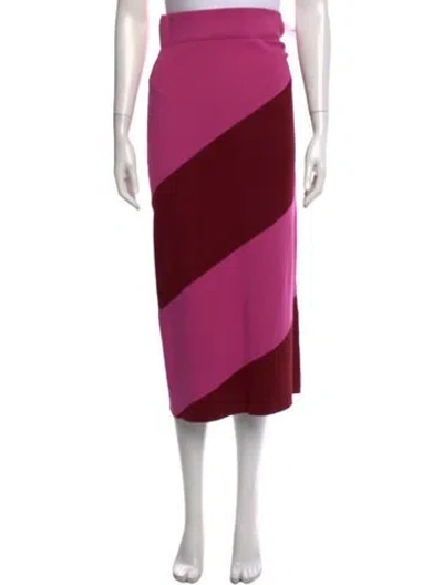 Pre-owned Rhode Colorblock Pattern Midi Length Skirt In Pink