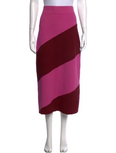 Pre-owned Rhode Colorblock Pattern Midi Length Skirt In Pink