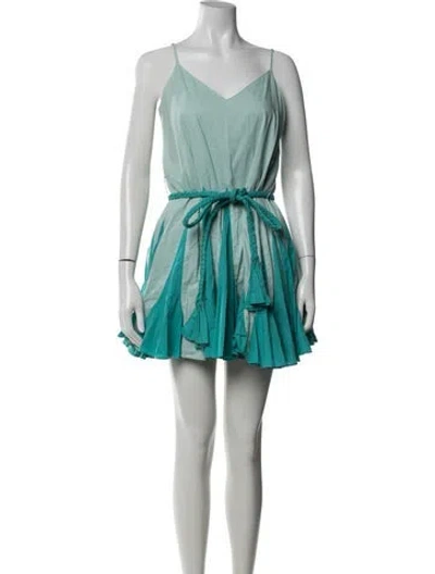 Pre-owned Rhode Colorblock Pattern Mini Dress In Blue