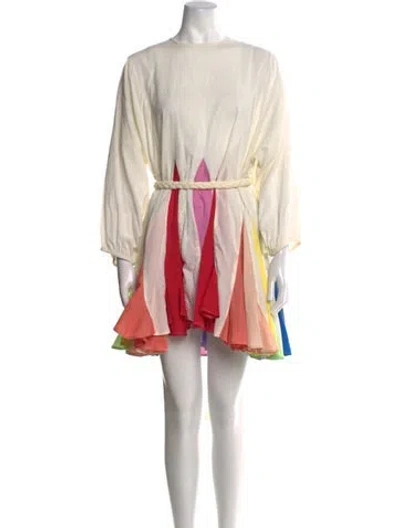 Pre-owned Rhode Colorblock Pattern Mini Dress In Neutral