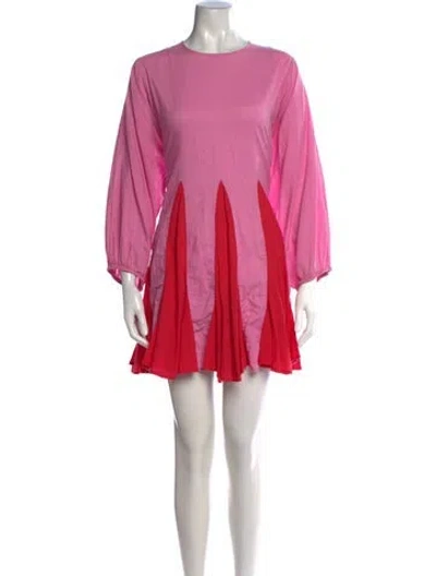 Pre-owned Rhode Colorblock Pattern Mini Dress In Pink