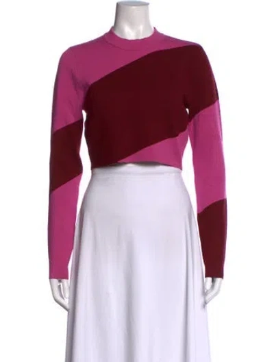 Pre-owned Rhode Colorblock Pattern Mock Neck Crop Top In Pink