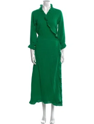 Pre-owned Rhode Cowl Neck Long Dress In Green