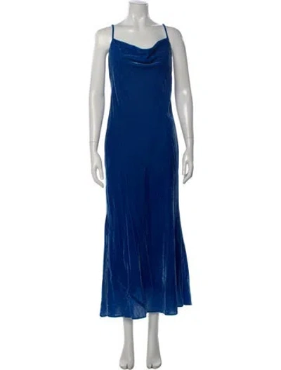 Pre-owned Rhode Cowl Neck Long Dress W/ Tags In Blue
