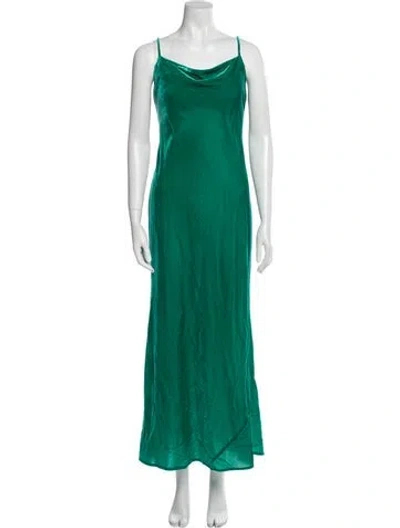 Pre-owned Rhode Cowl Neck Long Dress W/ Tags In Green