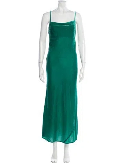 Pre-owned Rhode Cowl Neck Long Dress W/ Tags In Green