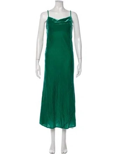 Pre-owned Rhode Cowl Neck Midi Length Dress In Green