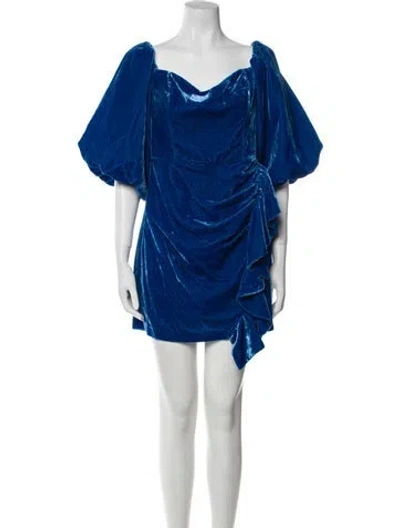 Pre-owned Rhode Cowl Neck Mini Dress W/ Tags In Blue