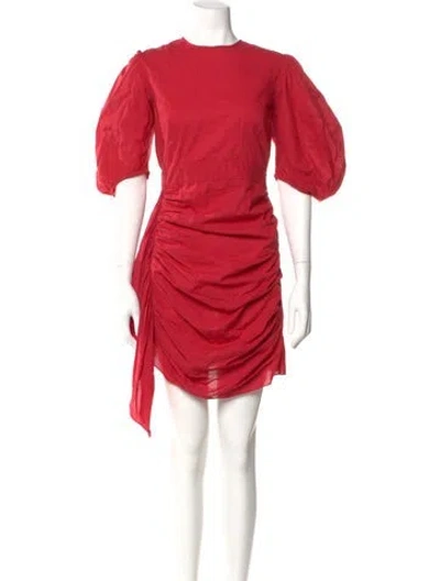 Pre-owned Rhode Crew Neck Knee-length Dress In Pink