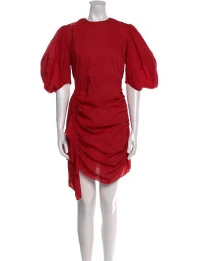 Pre-owned Rhode Crew Neck Knee-length Dress In Red