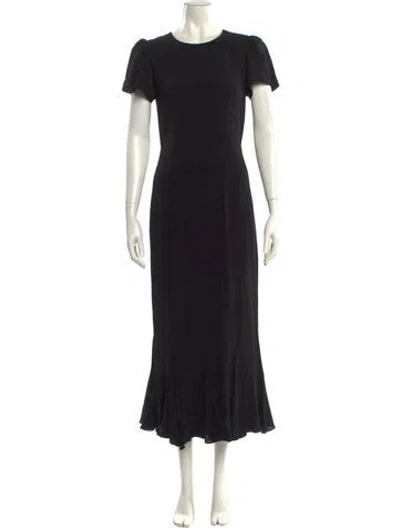 Pre-owned Rhode Crew Neck Long Dress In Black