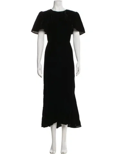 Pre-owned Rhode Crew Neck Long Dress In Black