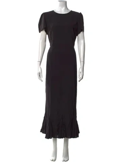 Pre-owned Rhode Crew Neck Long Dress In Black