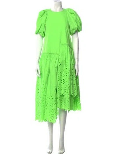 Pre-owned Rhode Crew Neck Long Dress In Green