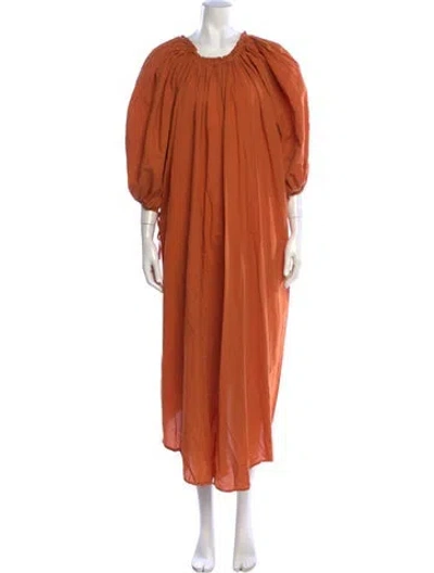 Pre-owned Rhode Crew Neck Long Dress In Orange