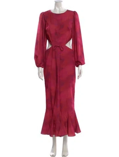 Pre-owned Rhode Crew Neck Long Dress In Pink