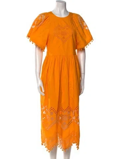 Pre-owned Rhode Crew Neck Long Dress In Yellow