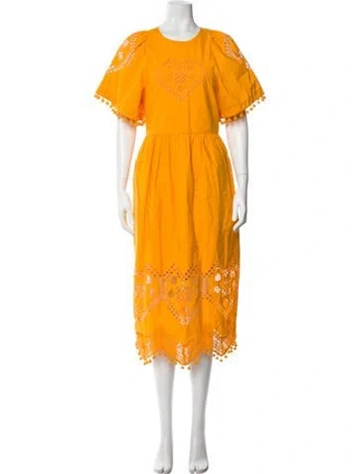 Pre-owned Rhode Crew Neck Long Dress In Yellow