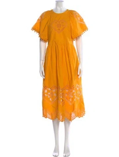 Pre-owned Rhode Crew Neck Long Dress In Yellow