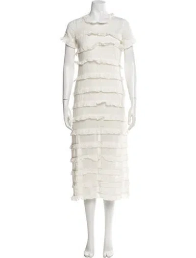 Pre-owned Rhode Crew Neck Midi Length Dress In Neutral